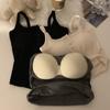 9674#2023 Outono Spice Girls usar mangas base Camisole colete com almofada peito e top curto