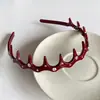 Accesorios Coreanos para el Cabello Banda para la Cabeza Simple de Ola para Ropa Exterior para Mujeres Frente Alto Temperamento Versátil para Lavarse la Cara con Pedrería con Dientes Banda Antideslizante