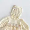Conjunto de Otoño 2026 para Bebés Niñas, Mameluco de Algodón Bordado con Encaje, Vestido de Princesa de Tul para Bebé de un Año