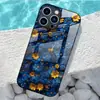 Aplicable a Apple 18PRO Funda de Vidrio Templado 17PROMAX Margarita Morada Amarilla Cubierta Protectora iPhone16 Flores 17E