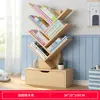 Estantería Sencilla de Pie Estante de Almacenamiento Sala de Estar Forma de Árbol Librería Pequeña Hogar Montado en Pared Gabinete de Almacenamiento Multicapa para Espacios Estrechos