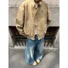 Jaqueta de voo retro americana com gola alta para homens e mulheres, nova tendência de primavera e outono, marca, solta, curta, estilo celeiro, jaqueta de trabalho