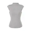 Nova camiseta de verão estilo americano para mulheres, gola alta curta, manga curta, estilo "garota apimentada", top cropped, acinturado, slim fit, justo que valoriza a silhueta