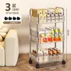 Carrinho Pequeno de Acrílico Transparente Rack de Armazenamento Prateleira Móvel Multicamadas para Lanches de Cabeceira Cosméticos Armazenamento Capacidade Aumentada