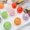 16mm Chapado en UV Colorido Ab Color Sólido Bola de Lana Agujero Recto Cuentas DIY Pulsera Pendientes Cuerda Bolígrafo Material Accesorios de Joyería