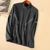 Camiseta básica unisex de cuello medio, terciopelo de doble cara, terciopelo alemán, otoño e invierno, forrada de polar, engrosada, cálida, versátil, corte ajustado