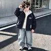 Chaqueta Acolchada de Invierno para Niños Estilo Coreano Infantil Fresca con Capucha Casual Cortavientos Niños Pequeños y Medianos Comercio Transfronterizo Venta al por Mayor