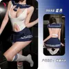 Pensamentos noturnos, lingerie sensual, saia plissada estilo faculdade, body sexy colado com abertura na virilha, fantasia para role-playing, uniforme 9886