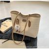 Bolsa Grande Romboidal Fashion Feminina 2024 Nova Textura Simples Bolsa Tote Grande Capacidade Bolsa de Ombro para Trabalho e Dia a Dia