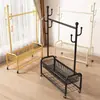 Cabide portátil e multifuncional para uso doméstico, varal simples para secar roupas em ambientes internos, cabide de chão para roupas e chapéus para quarto