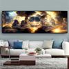 Pintura Decorativa Moderna Nuvem Única Pintura a Óleo Sol Lua Céu Glorioso Sol Pintura em Tela Hotel Casa Loja Pintura de Parede