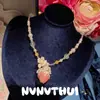 Joyería Fiesta Navideña Jardín Cubo de Azúcar Perla de Diamante Collar Diseñador Mariposa de Nácar Gargantilla