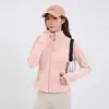 Sudadera Yoga Ajustada con Cuello Alto, Chaqueta Corta de Polar de Doble Cara, Ropa de Abrigo para Mujer Otoño e Invierno, Top Grueso y Cálido con Forro de Polar