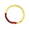 Pulseira de Peixe Koi em Cloisonné com Jade Amarelo 4mm Estilo Fino Argila Roxa Âmbar de Segunda Geração Pulseira de Peixe Koi para Mulheres Atacado