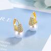 Aretes de temperamento de alta gama europeos y americanos aretes retro franceses de circonita con diamantes brillantes aretes de perlas grandes aretes fabricantes mayoristas