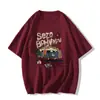 Camisa de Algodão Puro Estilo Retrô Americano Manga Curta Oversized para Mulheres Verão Tendência Marca Solta Estilo Bf Hong Kong Top Grande