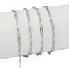 Corrente Retangular Achatada em Formato de O de Aço Inoxidável Pulseira Colar de Joias Acessórios para Roupas DIY Feita à Mão Atacado Transfronteiriço