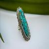 Anillo vintage de turquesa con gema Weiya Wish, anillo de compromiso nupcial para hombre y mujer.