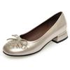Novos Sapatos Femininos da Moda para Ficar em Pé por Muito Tempo Sem Fadiga, Sapatos de Mãe, Populares de Verão com Boca Rasa, Salto Baixo, Laço, Sapatos Divertidos