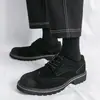 Zapatos de Cuero Brogue para Hombre, Moda Transfronteriza Talla Grande Estilo Británico Zapatos Casuales de Negocios, Zapatos de Cuero Retro de Moda para Hombre