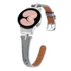 Aplicável para Samsung watch4/5 Pulseira de Couro com Strass em T Perfeito, Embutido, Afinando a Cintura, Pulseira de Couro para Smartwatch