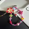 Corrente de Contas Desenho Flor de Verão Pingente Curto Fofo Criativo Anti-Perda para Meninas Acessório Simples Personalizado