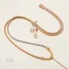 Corda para Pingente de Jade Artesanal Atacado Colar de Oito Fios Tingido em Seções Coloridas Corda para Pingente de Jade Dourado Jade DIY Corda para Pingente de Jade