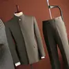 Recomendación de producto nuevo: Conjunto de traje estilo chino con cuello mao, traje estilo chino, conjunto de dos piezas Zhongshan, atuendo de compromiso de alta gama