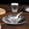 Vajilla de melamina estilo japonés vajilla para restaurante de olla caliente juego de cuatro piezas plástico restaurante platos taza cuchara comercial