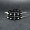 Novo Bracelete de Couro Estilo Punk Estrela de Cinco Pontas Caveira Rebite Corrente de Franja Pulseira de Couro Pulseira de Casal