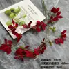 Decoração de flor artificial tom avermelhado em haste única, bola de flor para corredor de flor de seda, material para arranjo de flor de mesa para restaurante e casamentos ao ar livre