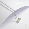 Colgante, pendientes, pulsera, anillo, primer conjunto de joyas, collar de clavícula de plata esterlina bañado en plata, colgante de ojo de gato verde para mujer