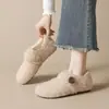 Chica Waiwai 2852-11 Zapatos de Peluche tipo Birkenstock para Mujer Invierno Suela Gruesa Aumento Interno Slip-On Zapatos Cálidos de Piel