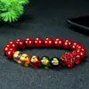 Pulseira Cinábrio Deus da Riqueza das Cinco Estradas Cristal Natural Areia Pixiu Pulseira Deus da Riqueza das Cinco Estradas para Homens e Mulheres Presente de Ano do Zodíaco