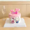 Decoración para pastel del Día de San Valentín Qixi 2026 vela de amor corazón de gel suave gatito propuesta topper acrílico inserto