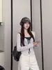 Diseño único, camiseta de manga larga con efecto de dos piezas cosidas para mujer, nueva camiseta básica ajustada de otoño