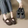 Zapatos Mary Jane con Hebilla de Fieltro Estilo Coreano para Mujer, Nuevos Zapatos de Suela Plana Versátiles para Otoño e Invierno 2026, Zapatos Peludos