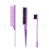 Conjunto de Pentes para Tingir Cabelo, Pincel Penteador para Mechas Ferramentas de Penteado, Pincel para Sobrancelhas, Pente para Desfiar, Pente de Cauda para Separar Conjunto de Três Peças