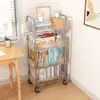 Carrinho de Dormitório de Chão Acrílico de Cabeceira Cosméticos Lanche Estante de Livros de Mesa Rack de Armazenamento para Banheiro
