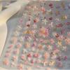 Manicure Nova Primavera Colorida Pequena Flor Silvestre Manicure Adesivos em Alto Relevo Pintura a Óleo Romântica Adesivos de Unha Frescos Simples Fofos