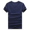 Camiseta de manga corta de color liso para hombre 2023, de algodón de verano para estudiantes, de media manga blanca, con cuello redondo, de moda, con cara limpia