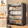 Estantería de Acero de Pie Estante de Almacenamiento Estantería para Libros Infantil para el Hogar Armario de Almacenamiento Integrado Montado en Pared Armario de Almacenamiento Móvil a Prueba de Polvo