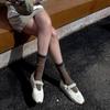 Zapatillas Mary Jane de Suela Gruesa para Mujer 2025 Nuevo Cuero Genuino Velcro de Perla Estilo Deportivo Casual Zapatos de Ballet