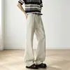 Calças casuais de algodão lavado estilo americano para homens, jeans de verão com corte justo para high street, calças retas largas e soltas da moda