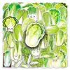 50 Peças de Adesivos de Cartoon de Repolho Vegetal Verde Comida Folhas Verdes Impermeável Decorativo Caderno Adesivos Guka Atacado