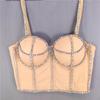 Nuevo 2021 Estilo Europeo y Americano Transfronterizo Strapless Versión Coreana Personalizado Pedrería Correa de Hombro Camisola Corta con Cuentas