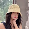 Gorro de Punto Hueco de Color Sólido Estilo Japonés Transfronterizo, Sombrero de Pescador Simple y de Moda para Mujer, Sombrero Cómodo y Transpirable para Protección Solar