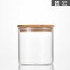 En stock 100mm boca recta tapa de bambú tarro de almacenamiento sellado hogar cocina té granos tarro de almacenamiento botella de vidrio fabricante