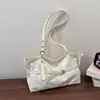 Bolsa tote retrô de cor sólida estilo coreano, bolsa feminina, nova coleção primavera 2026, grande capacidade, bolsa de ombro fashion, bolsa de axila da moda