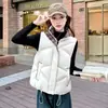 Moda Feminina Nova Outono/Inverno 2026 Versátil Emagrecedor Curto Gola Alta Bloco de Cores Xadrez Colete de Algodão Versátil Jaqueta de Algodão